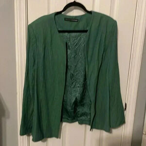 Linda Allard Ellen Tracy green plus size blazer no size fits like 2x